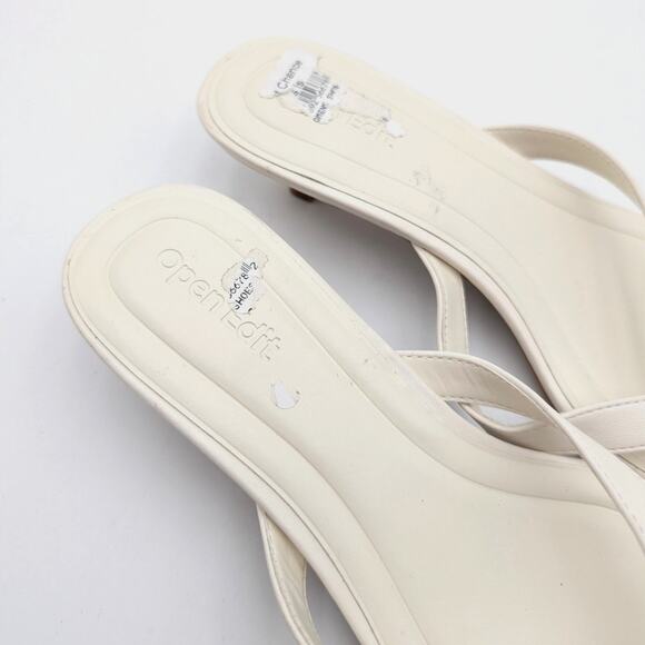 Open Edit Tori Kitten Heel Sandals Slip-On Women's Ivory Egret Size US6 EU36.5 - Picture 9 of 12